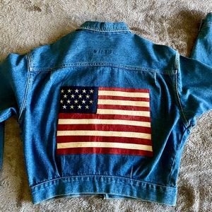 American Flag Denim Jacket by Double D Ranch